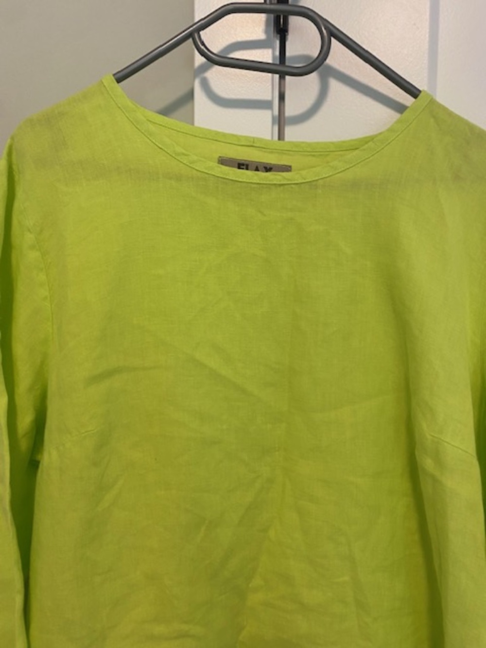 Flax Lagenlook 100% Linen Tunic In Key Lime Size Medium - Picture 2 of 7